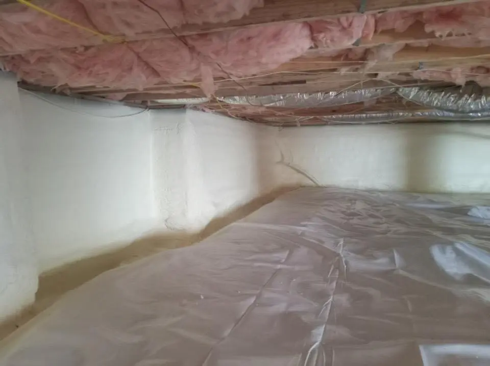 Crawl space encapsulation with closed-cell spray foam for Roof Maintenance in West Brandywine